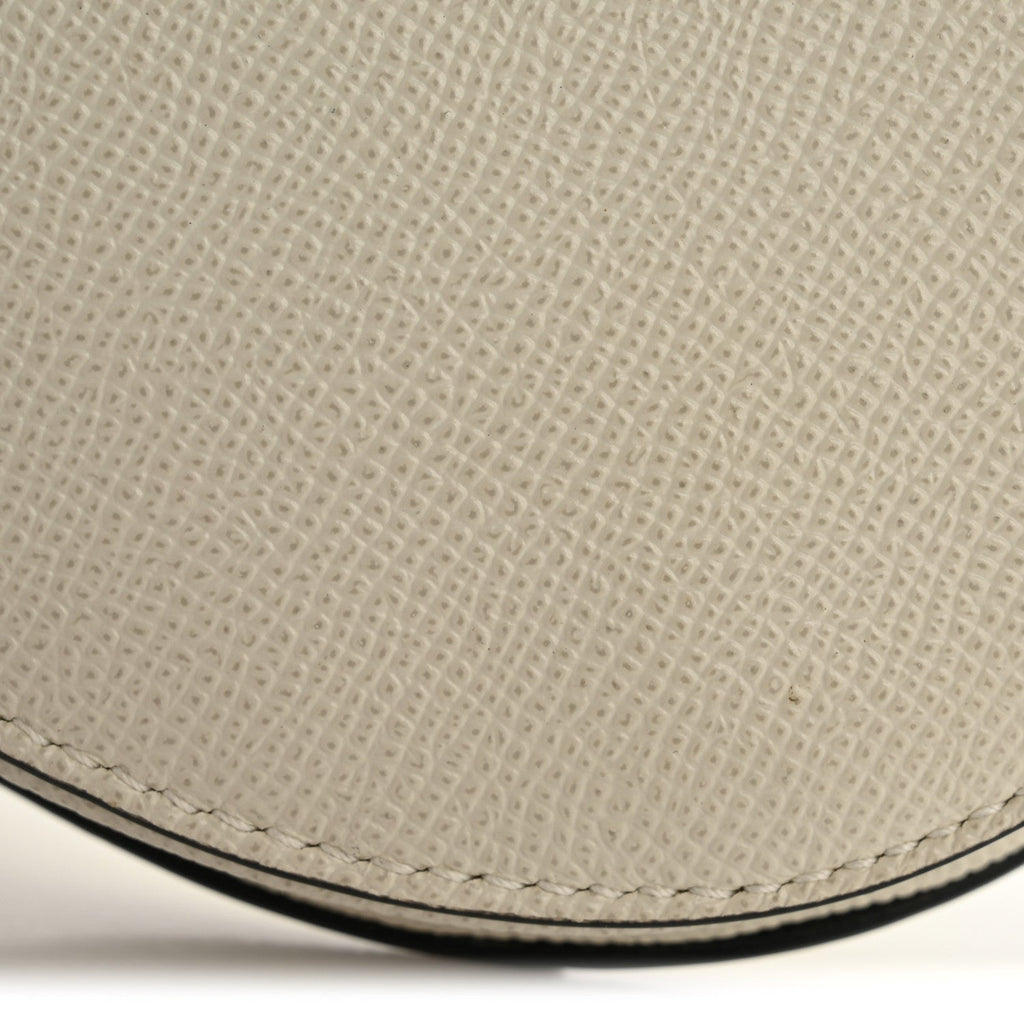 Christian Dior Grained Calfskin Mini Saddle Bag White