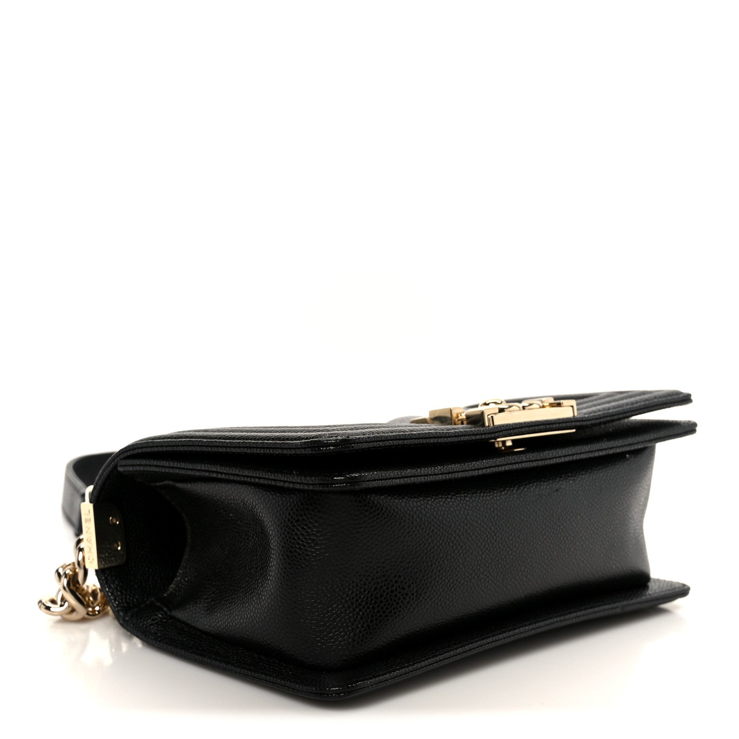 Chanel Caviar Chevron Quilted Small Boy Flap Black