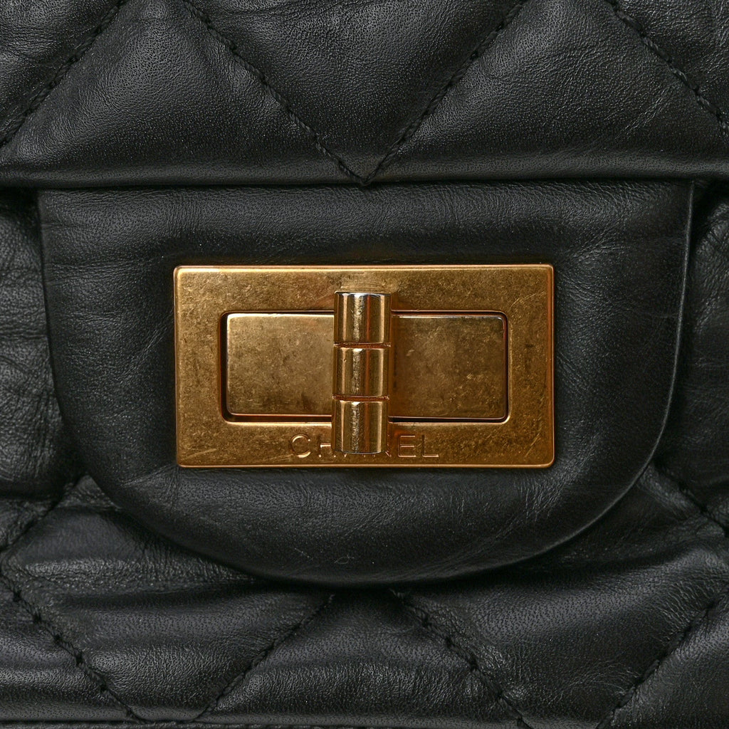 Chanel Aged Calfskin Quilted 2.55 Reissue 227 Flap Black