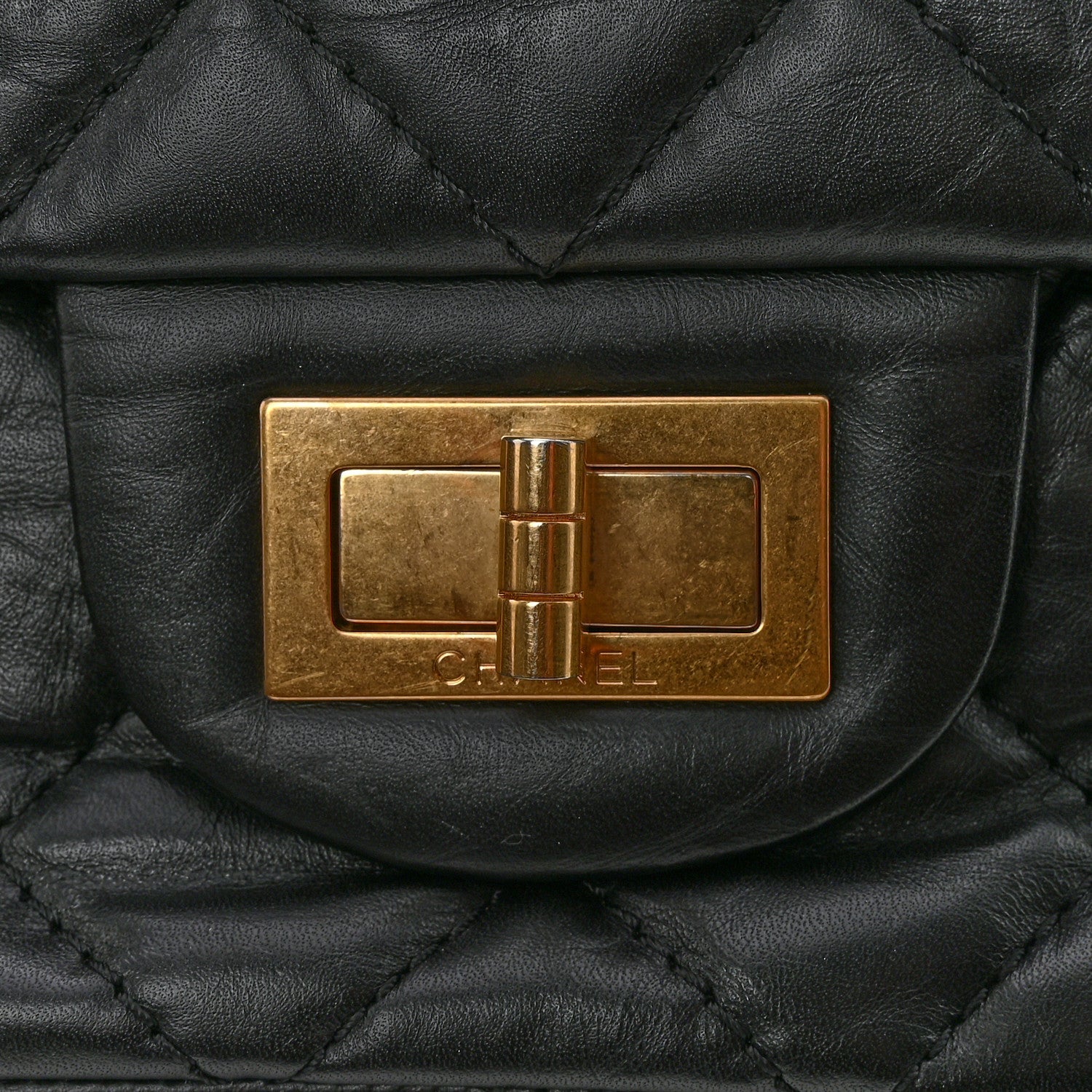 Chanel Aged Calfskin Quilted 2.55 Reissue 227 Flap Black