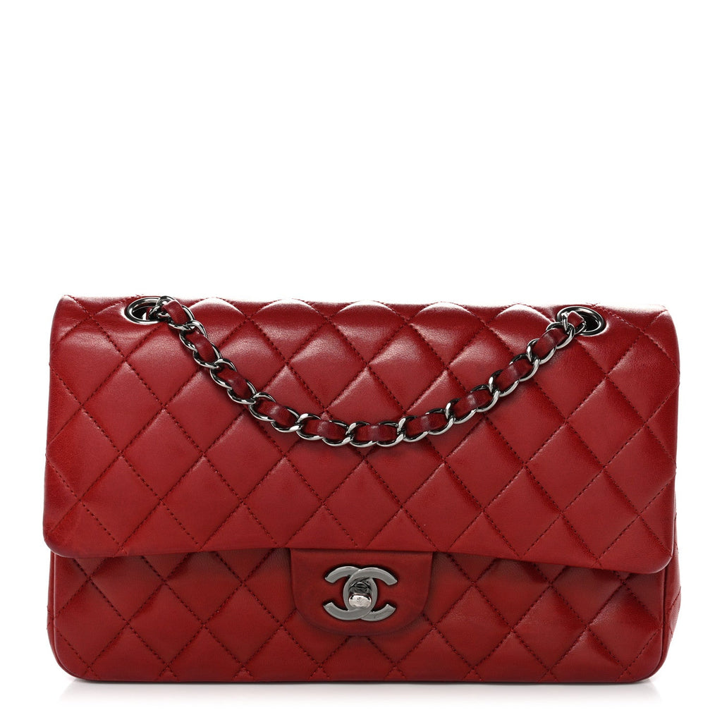 Chanel Lambskin Quilted Medium Double Flap Red