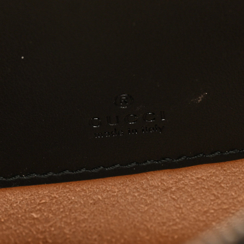 Gucci Calfskin Matelasse GG Marmont Round Wrist Wallet Black