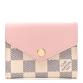 Louis Vuitton Damier Azur Zoe Wallet Rose Ballerine