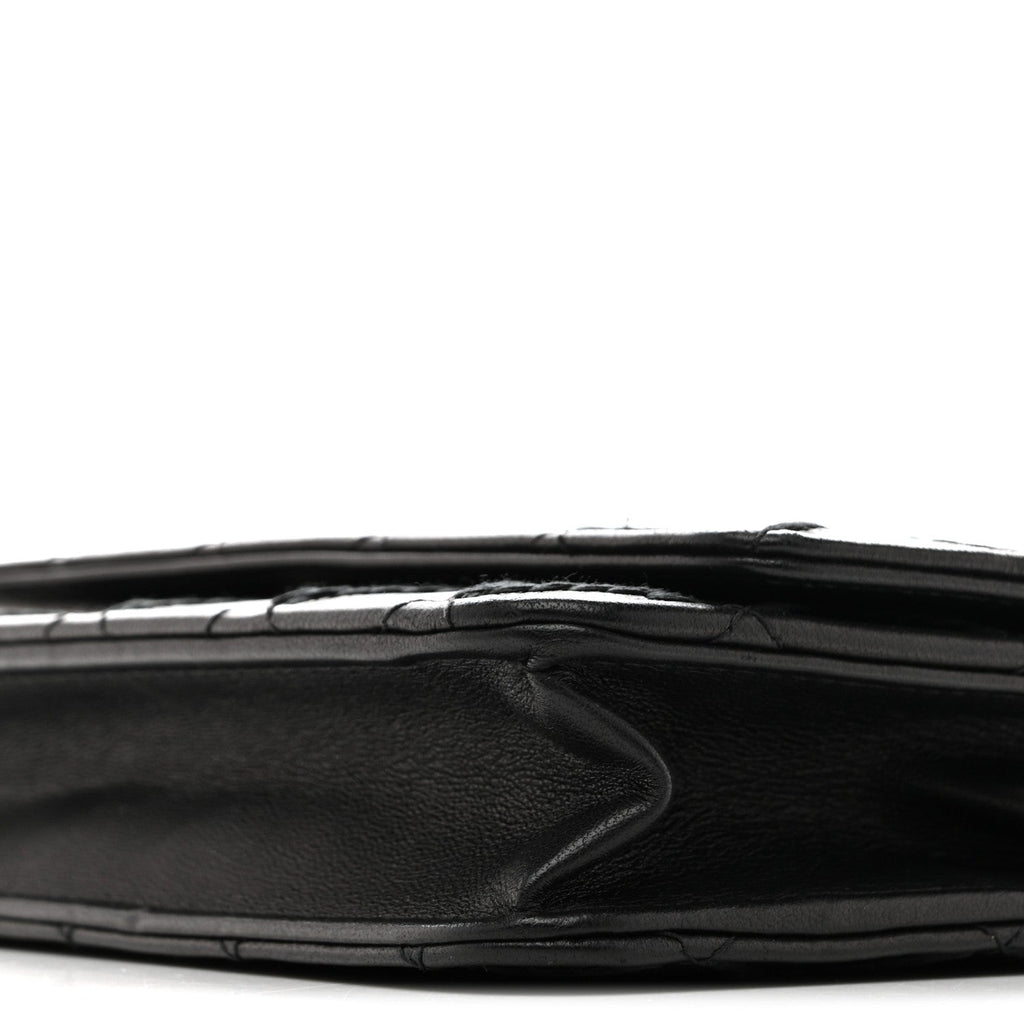 Chanel Calfskin Whipstitch Wallet On Chain WOC Black