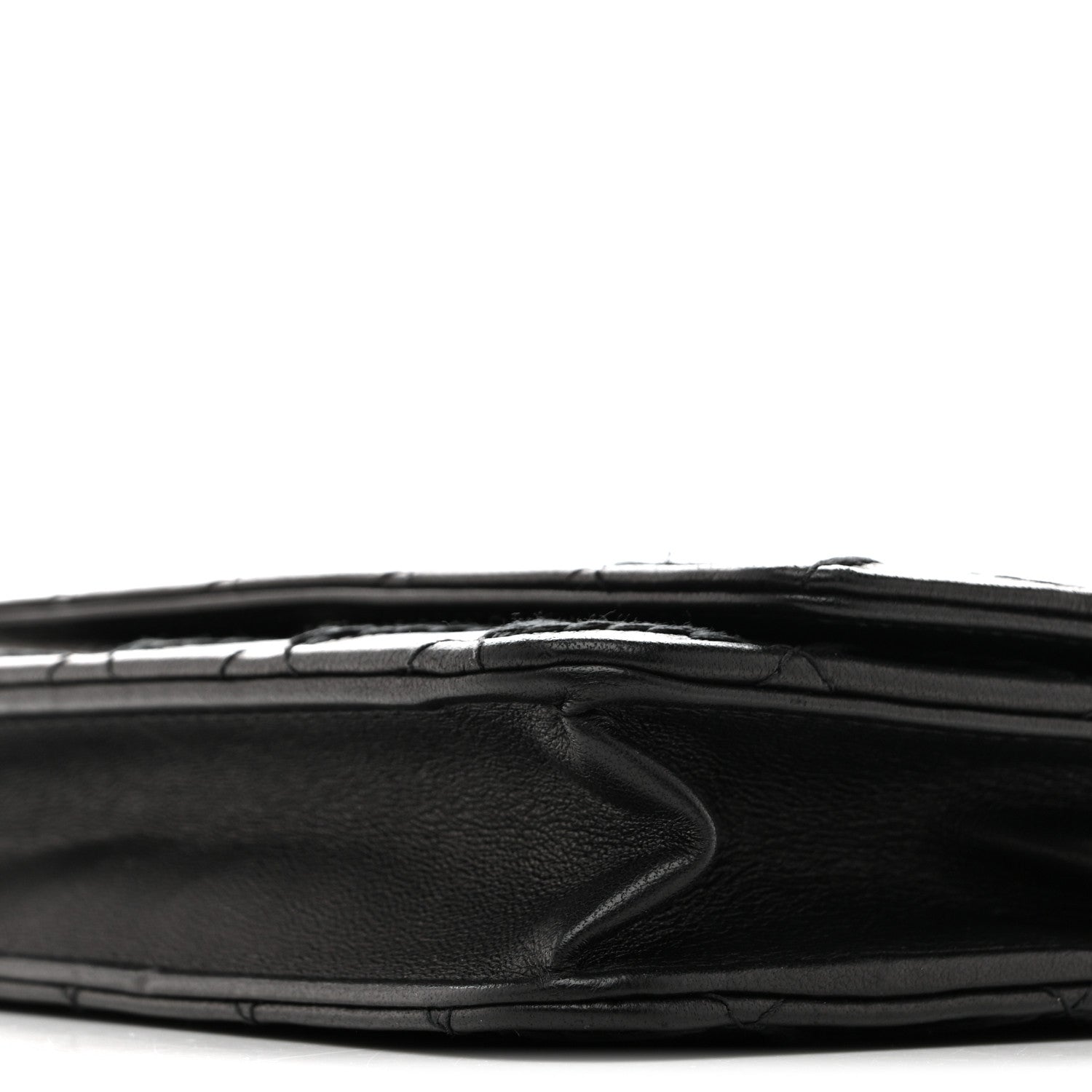 Chanel Calfskin Whipstitch Wallet On Chain WOC Black
