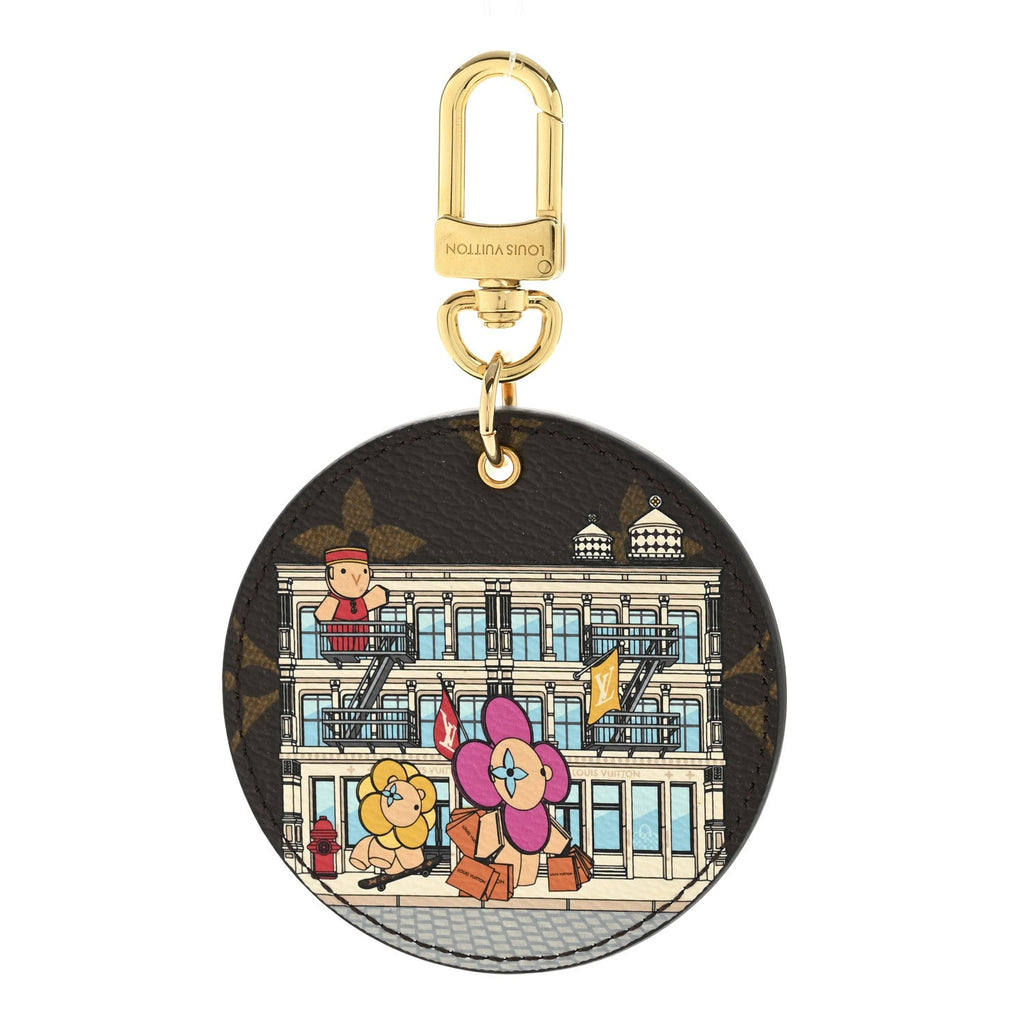 Louis Vuitton Monogram 2022 Christmas Animation New York Soho Bag Charm Key Ring Yellow