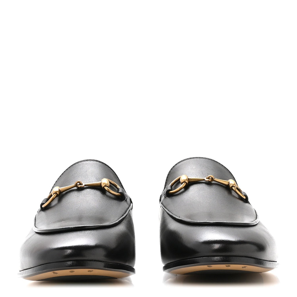 Gucci Calfskin Womens Jordaan Loafers 38.5 Black