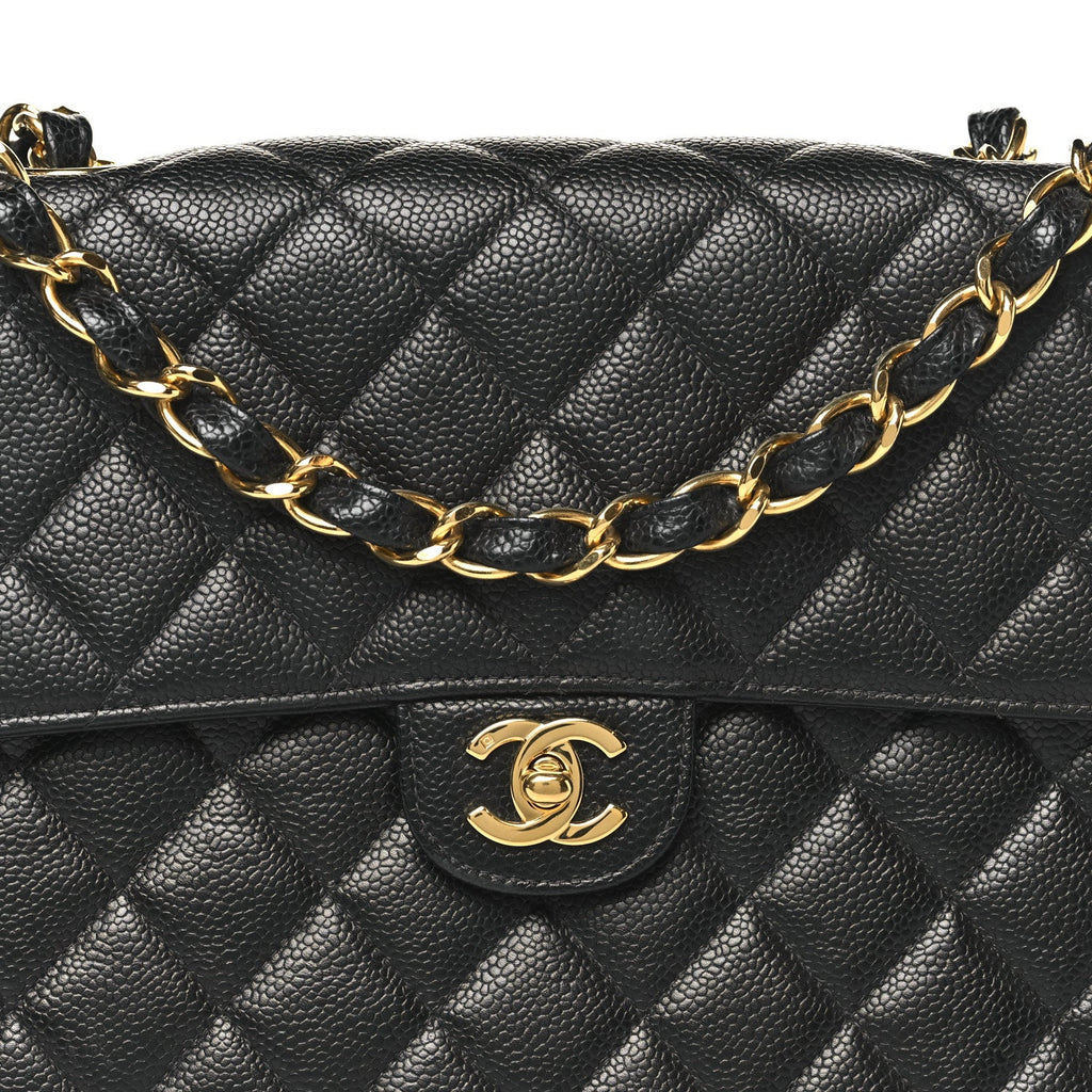 Chanel Caviar Jumbo Single Flap Black