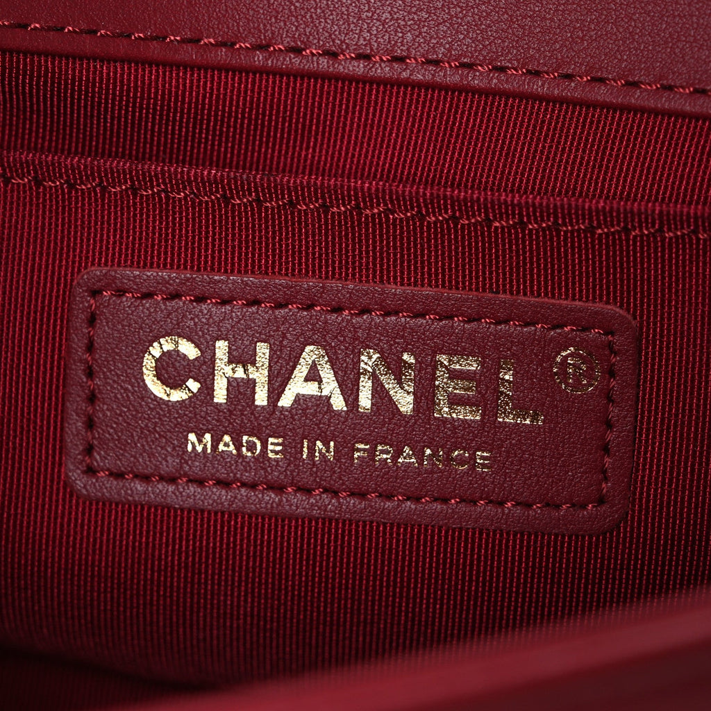 Chanel Lambskin Quilted Small Boy Flap Dark Red