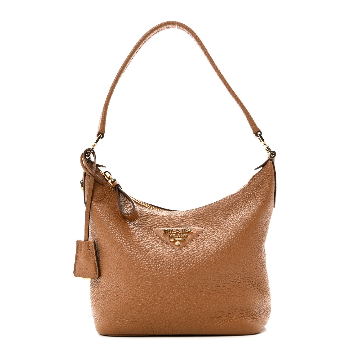 Prada Vitello Daino Soft Mini Shoulder Bag Caramel