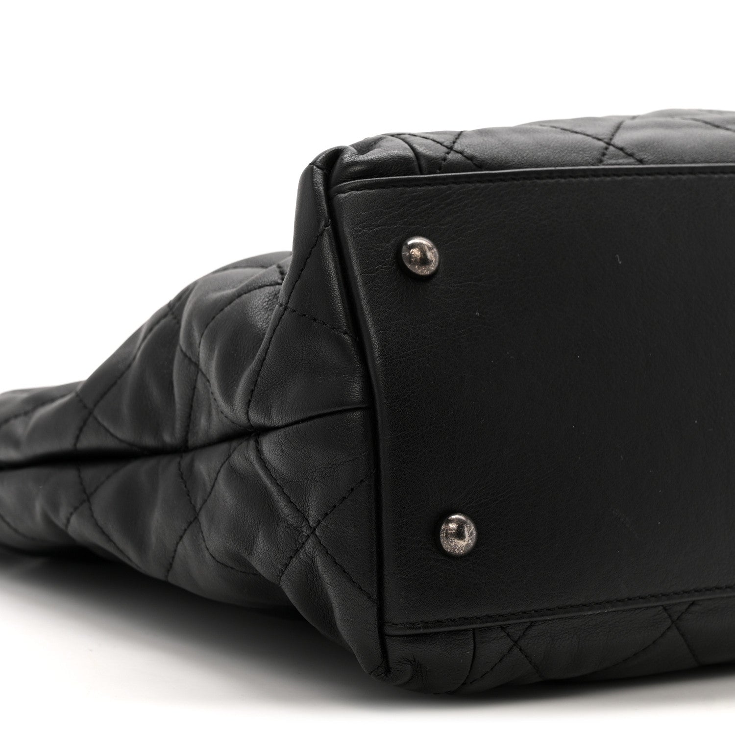 Chanel Calfskin Quilted Large Coco Pleats Tote Black