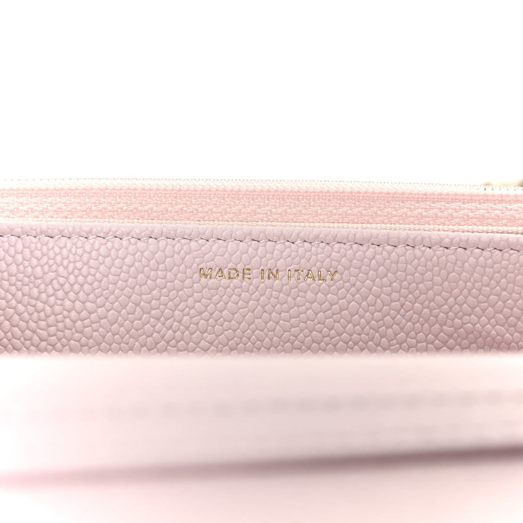 Chanel Caviar Quilted Tiny CC Wallet On Chain WOC Light Pink