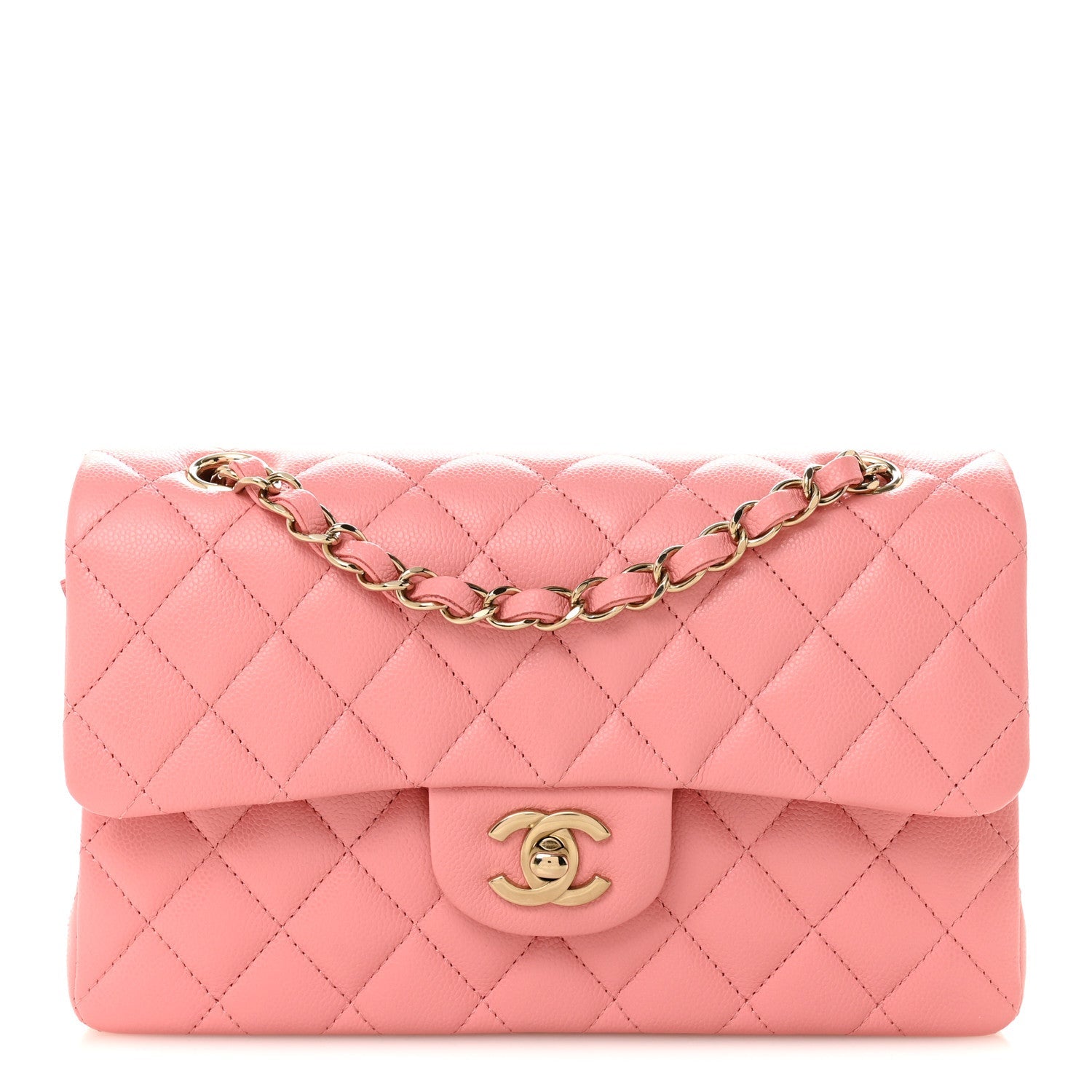 Chanel Caviar Quilted Small Double Flap Light Pink