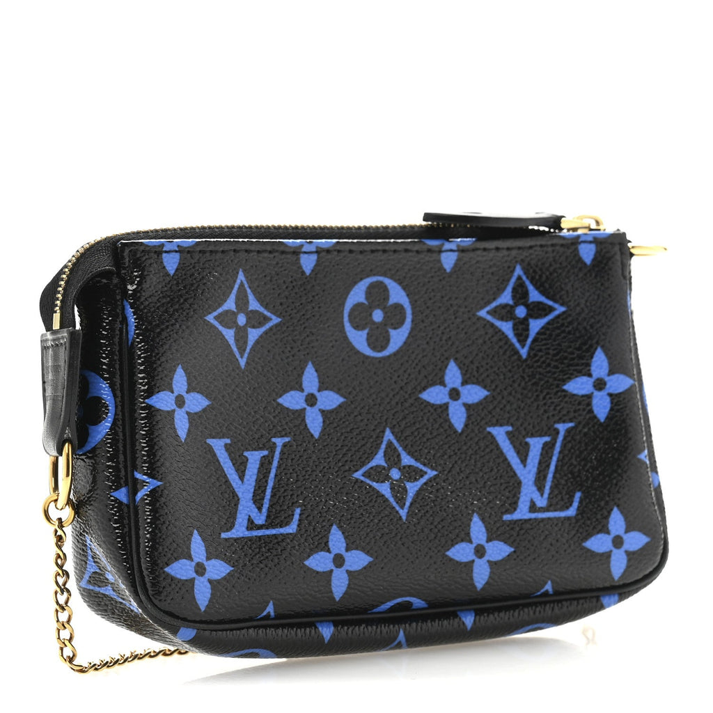 Louis Vuitton Colored Monogram Mini Pochette Accessories Blue Black