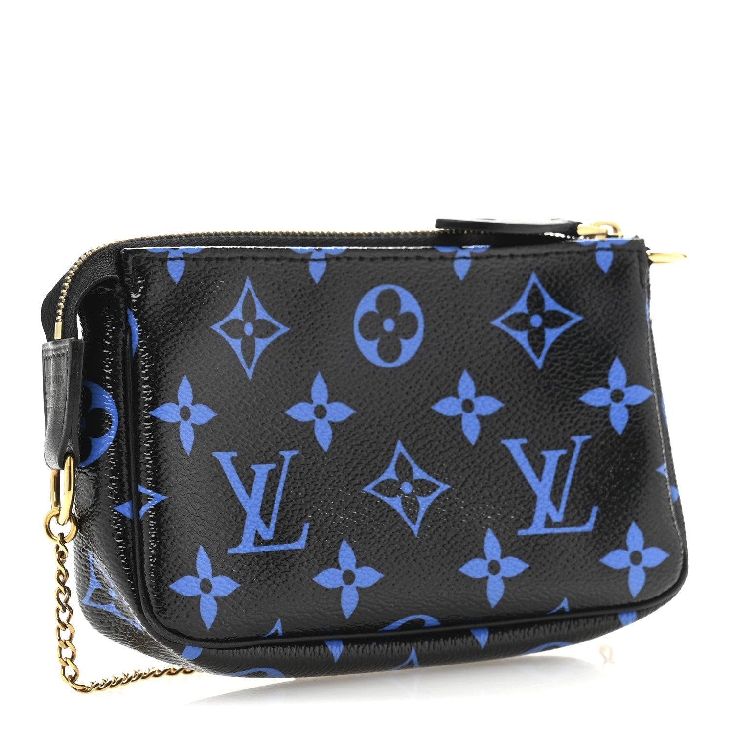 Louis Vuitton Colored Monogram Mini Pochette Accessories Blue Black