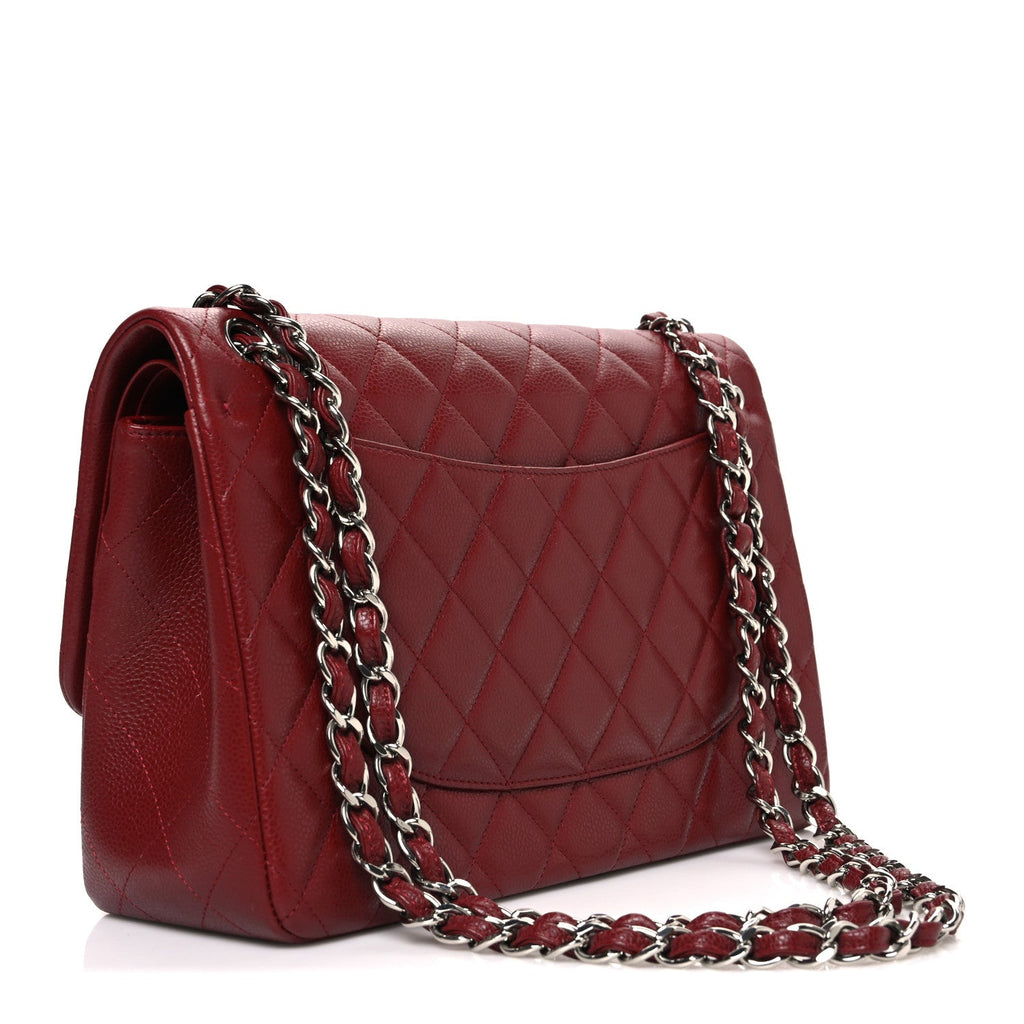 Chanel Caviar Quilted Jumbo Double Flap Burgundy