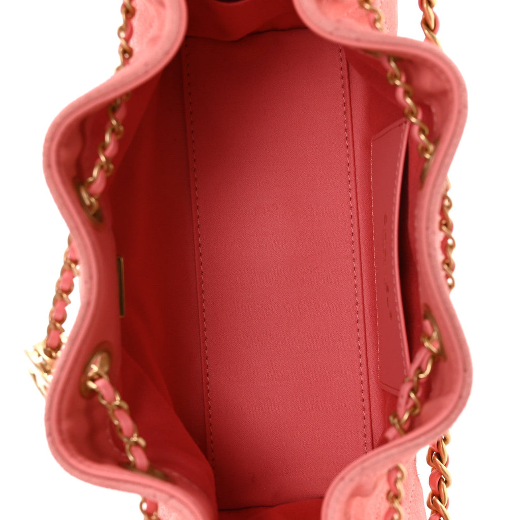 Chanel Suede Quilted Mini Chanel 25 Handbag Pink