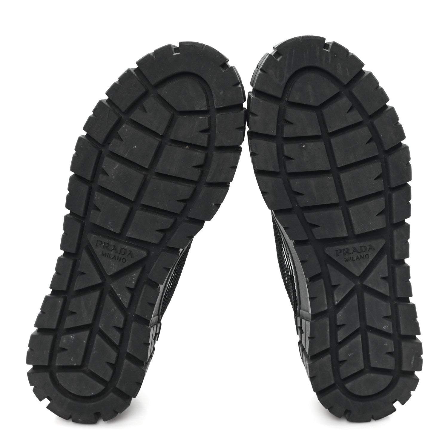 Prada Paillettes Triangle Logo Double Wheel 50mm Sneakers 37 Black