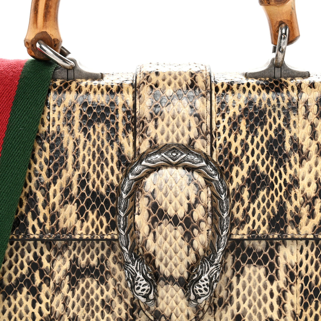 Gucci Snakeskin Bamboo Web Mini Dionysus Top Handle Bag