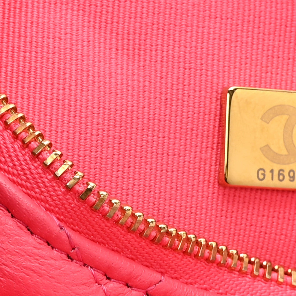 Chanel Lambskin Quilted Small Hobo Bag Pink