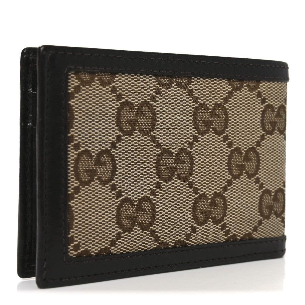 Gucci Monogram Mini Bi-Fold Wallet Brown Dark Brown