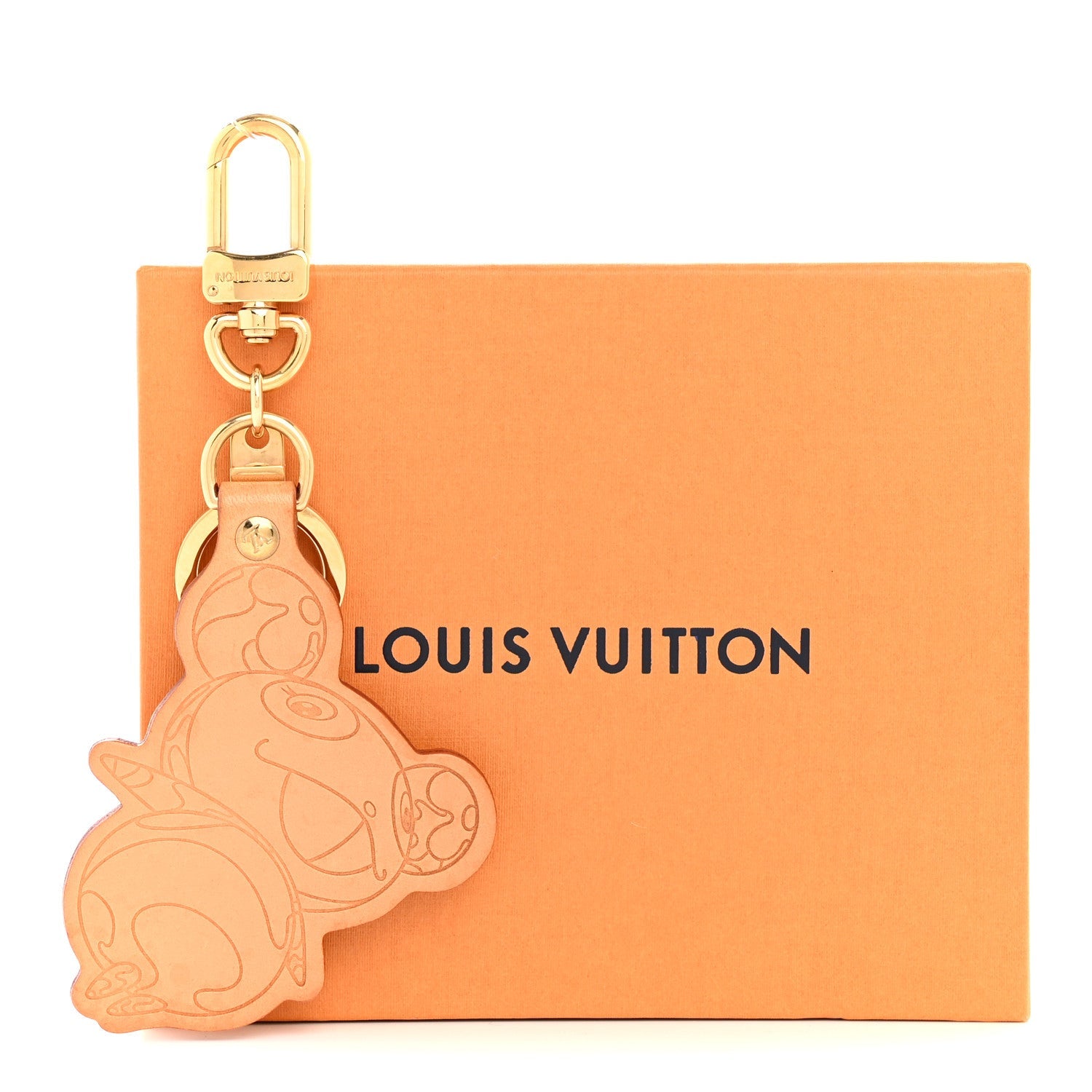 Louis Vuitton Vachetta Monogram Panda Key Ring Bag Charm