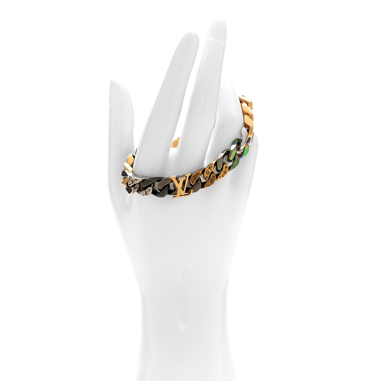 Louis Vuitton Metal Signature Chain Bracelet Rainbow