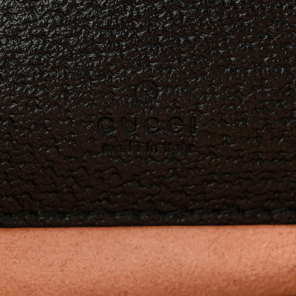 Gucci Textured Calfskin Web Ophidia Round Wrist Wallet Black