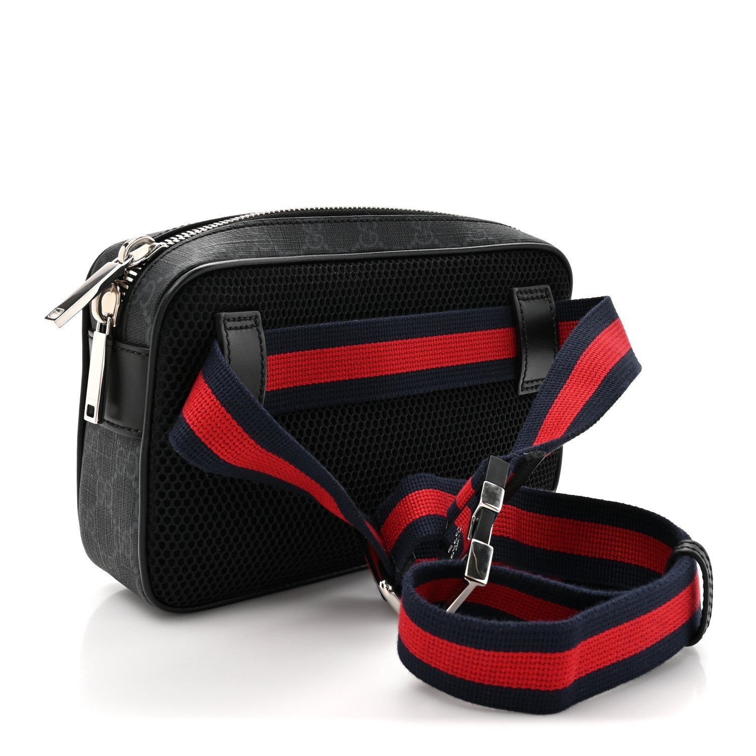 Gucci Soft GG Supreme Monogram Web Belt Bag Black Grey