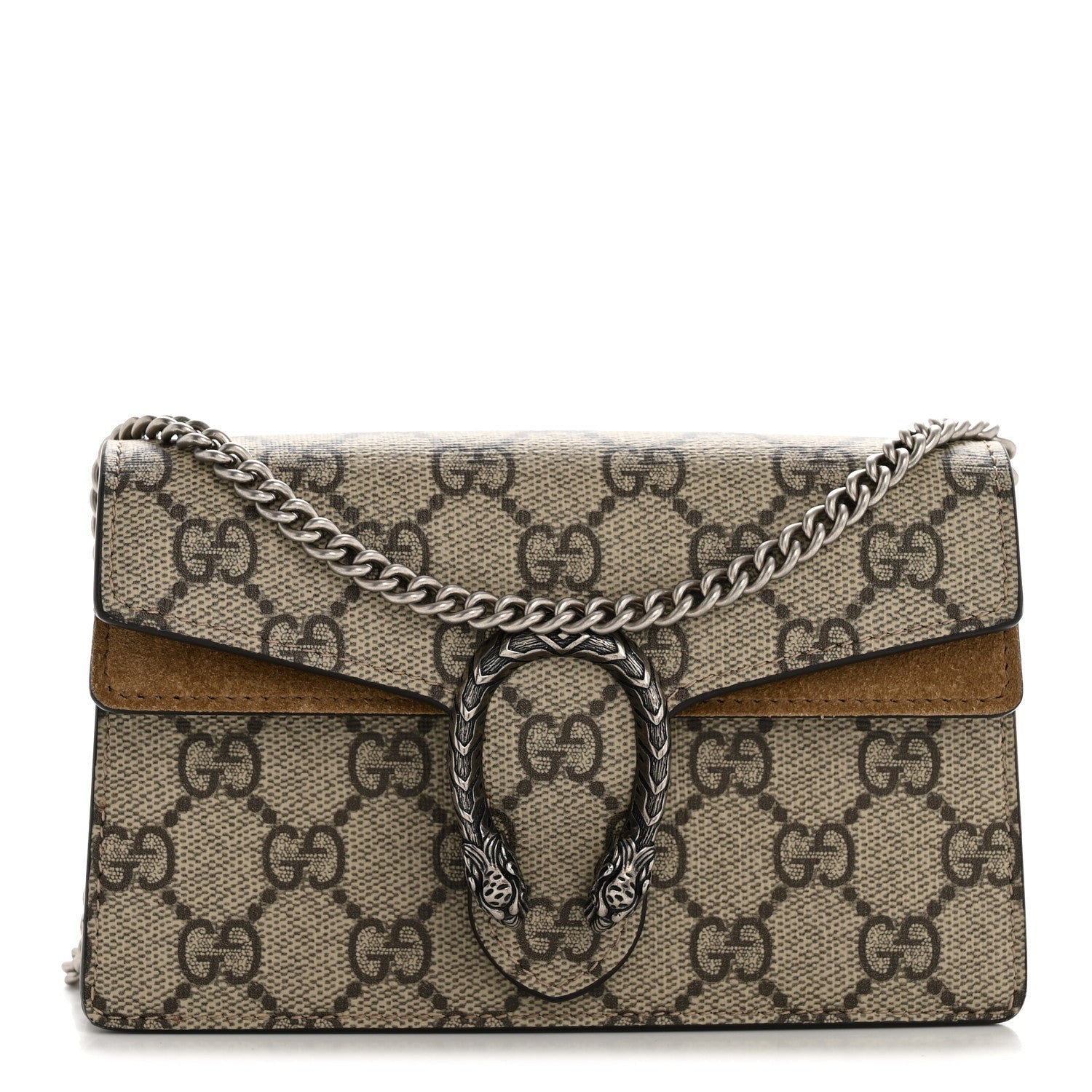 Gucci GG Supreme Monogram Super Mini Dionysus Shoulder Bag Taupe