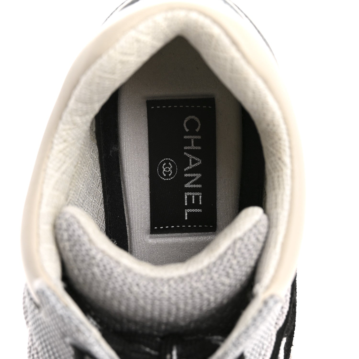 Nylon Calfskin Suede Womens CC Sneakers 36.5 Grey White