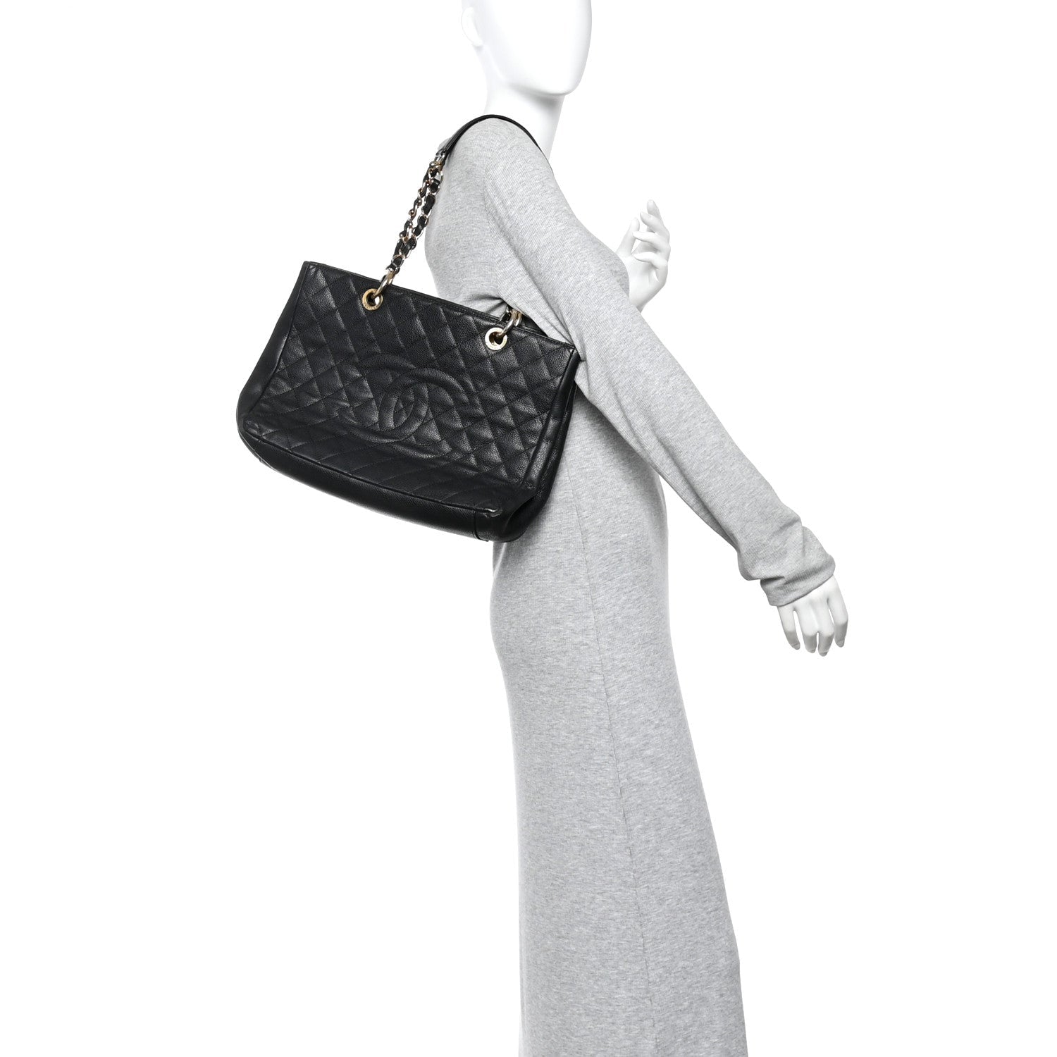 Chanel Caviar Quilted Grand Shopping Tote GST Black