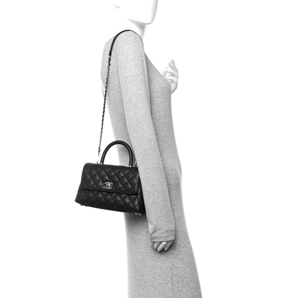 Chanel Caviar Quilted Mini Coco Handle Flap Black