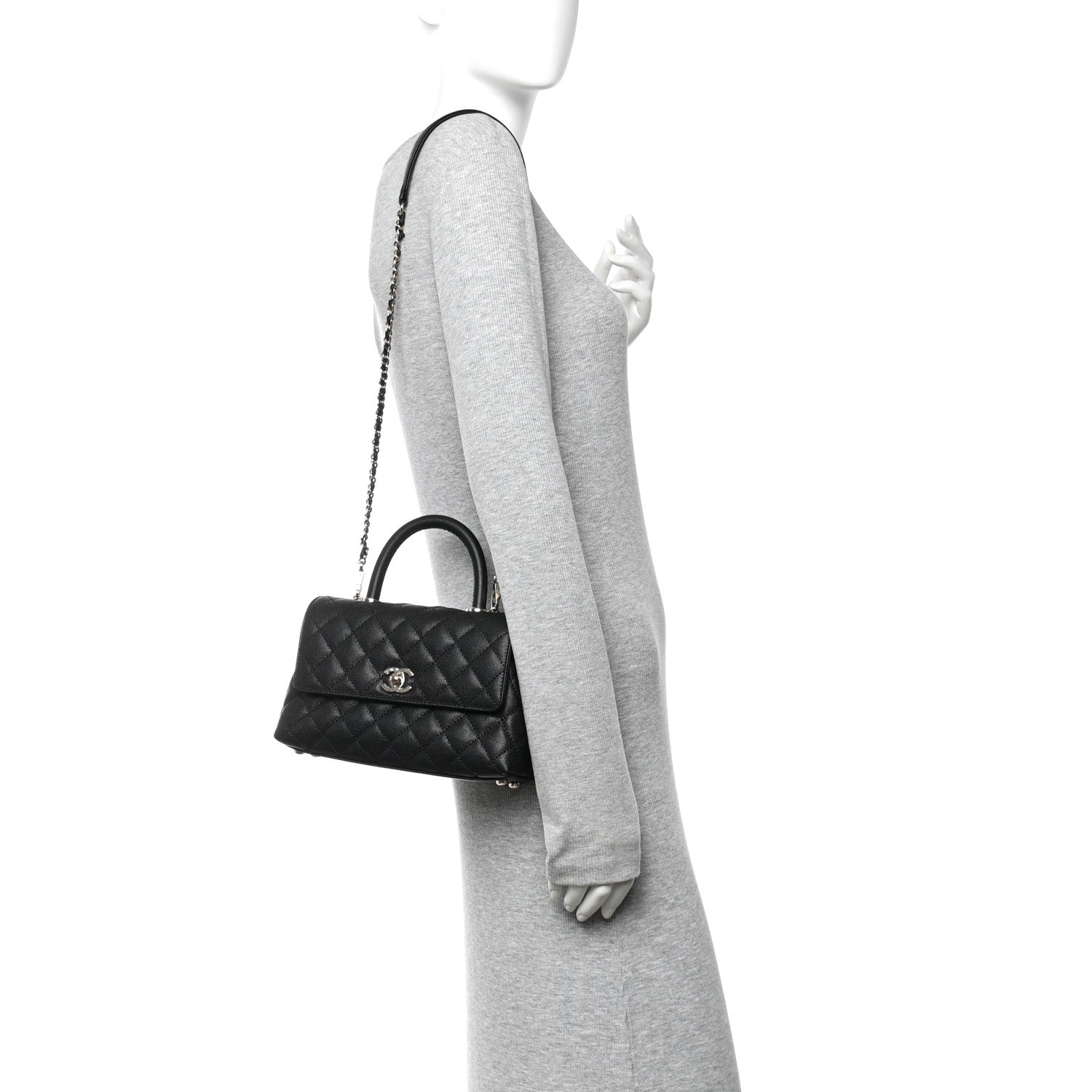 Chanel Caviar Quilted Mini Coco Handle Flap Black