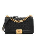 Chanel Lambskin Quilted Medium Boy Flap Black