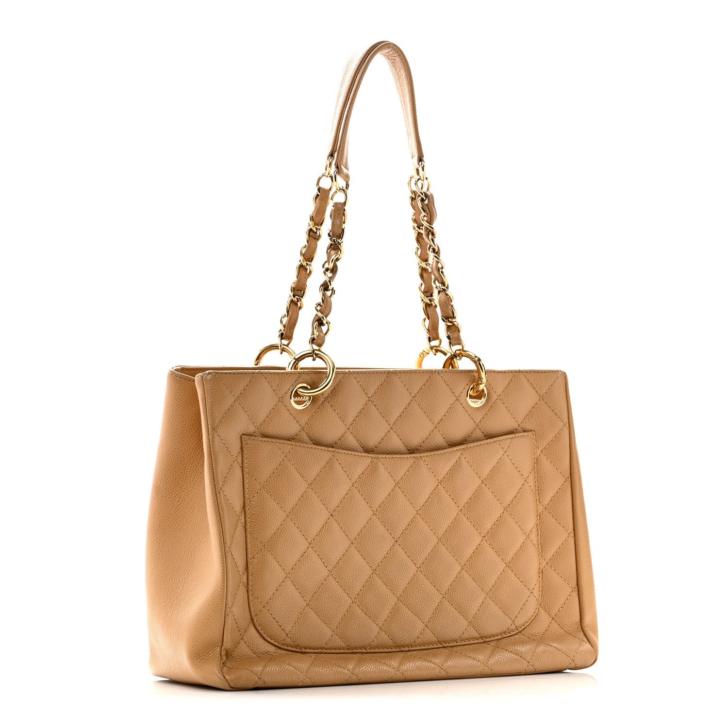 Chanel Caviar Quilted Grand Shopping Tote GST Dark Beige
