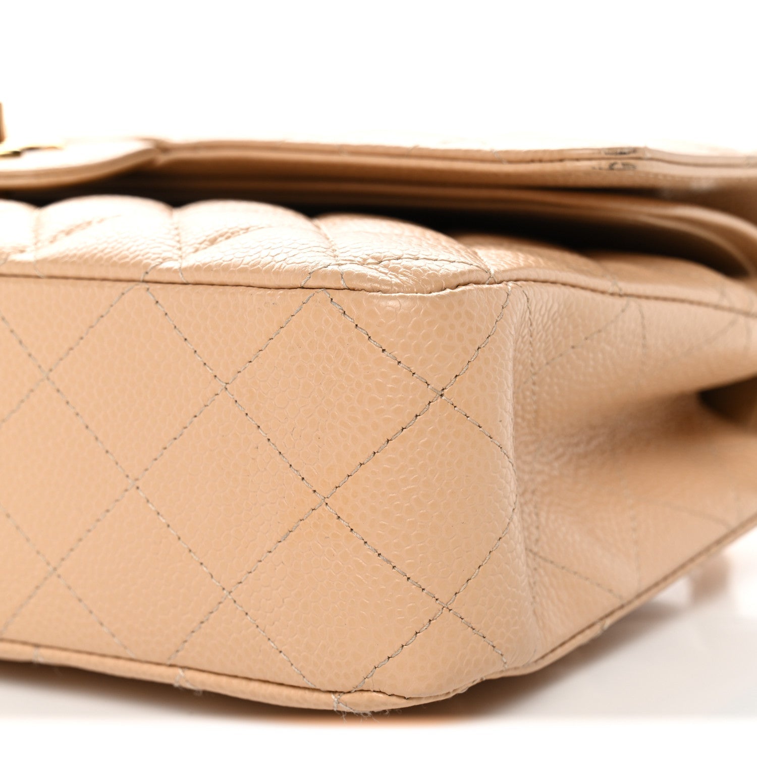 Chanel Caviar Quilted Medium Double Flap Beige