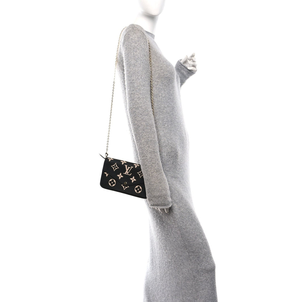 Louis Vuitton Empreinte Monogram Giant Felicie Pochette Black Beige