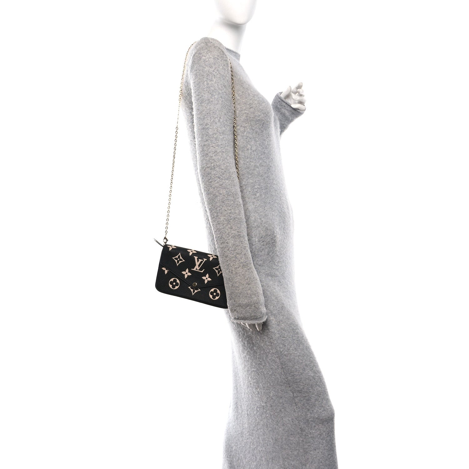 Louis Vuitton Empreinte Monogram Giant Felicie Pochette Black Beige