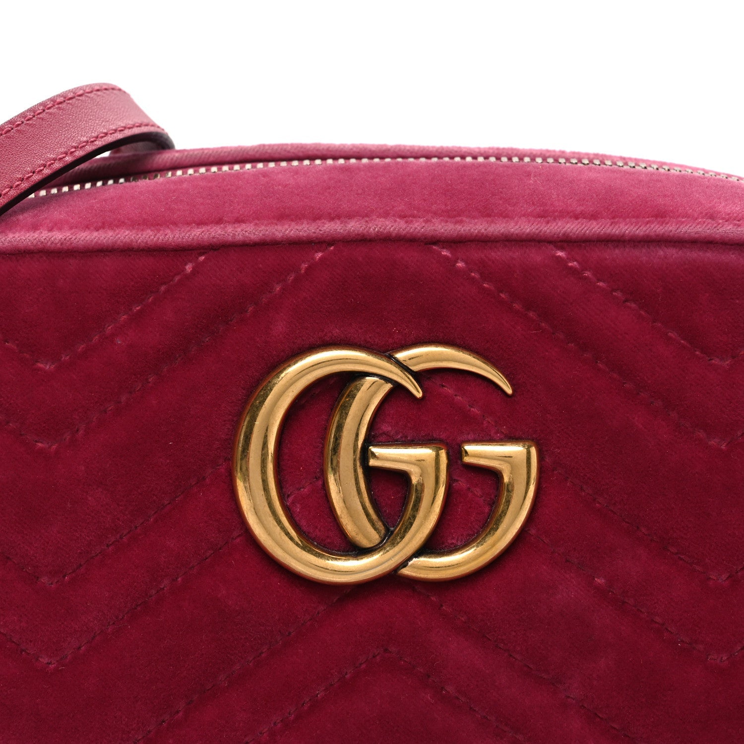 Gucci Velvet Matelasse Small GG Marmont Chain Shoulder Bag Light Raspberry Rose