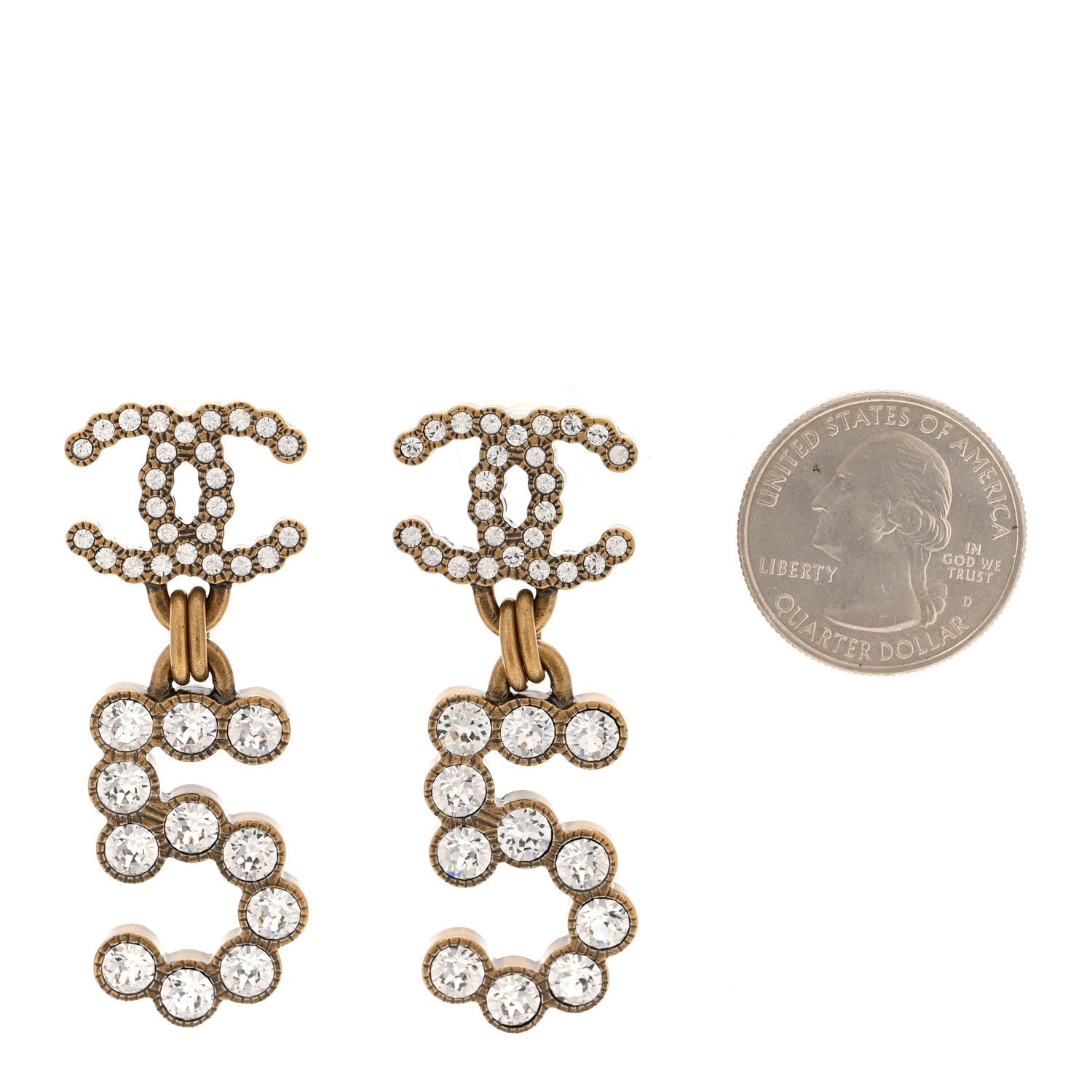Metal Crystal City of Lights No 5 Drop Earrings Gold