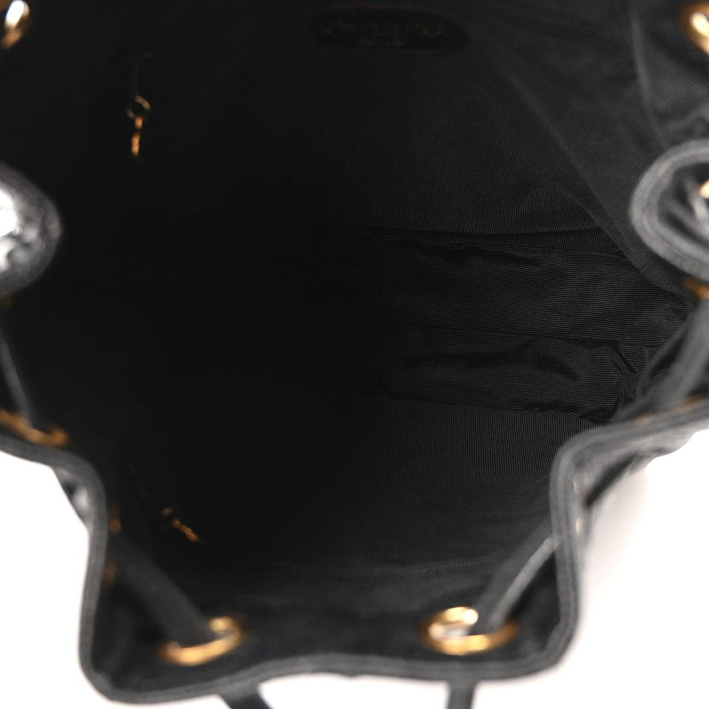 Chanel Caviar Quilted Drawstring Backpack Black