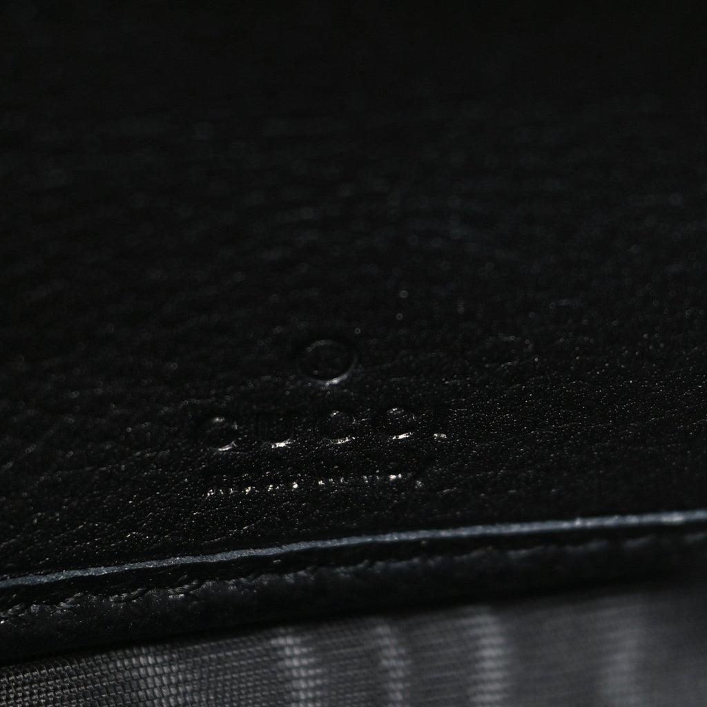 Gucci Roxy Calfskin Blondie Continental Chain Wallet Black