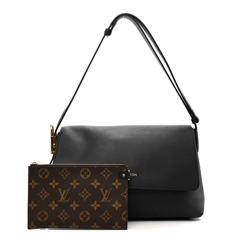 Louis Vuitton Grained Calfskin Low Key Messenger Black