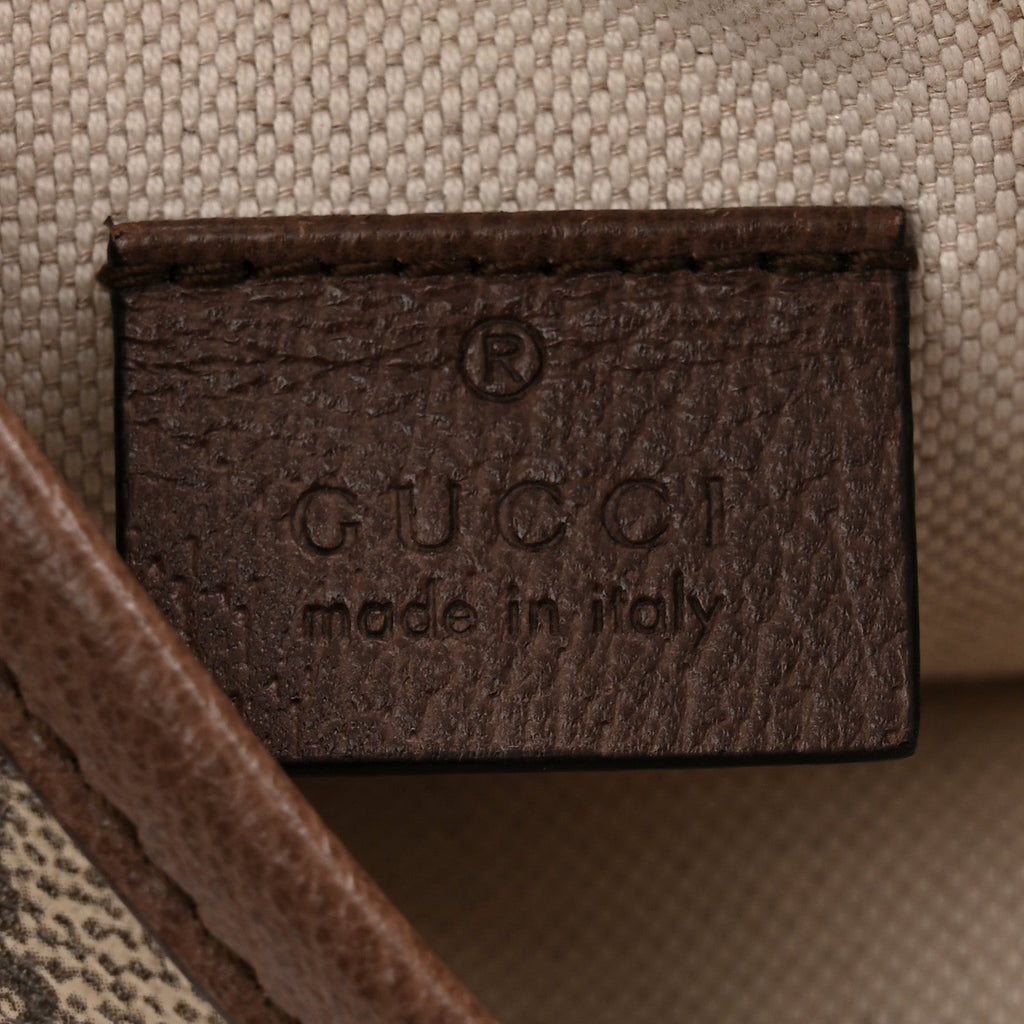 Gucci GG Supreme Monogram Web Medium Neo Vintage Flap Messenger Bag Beige New Acero