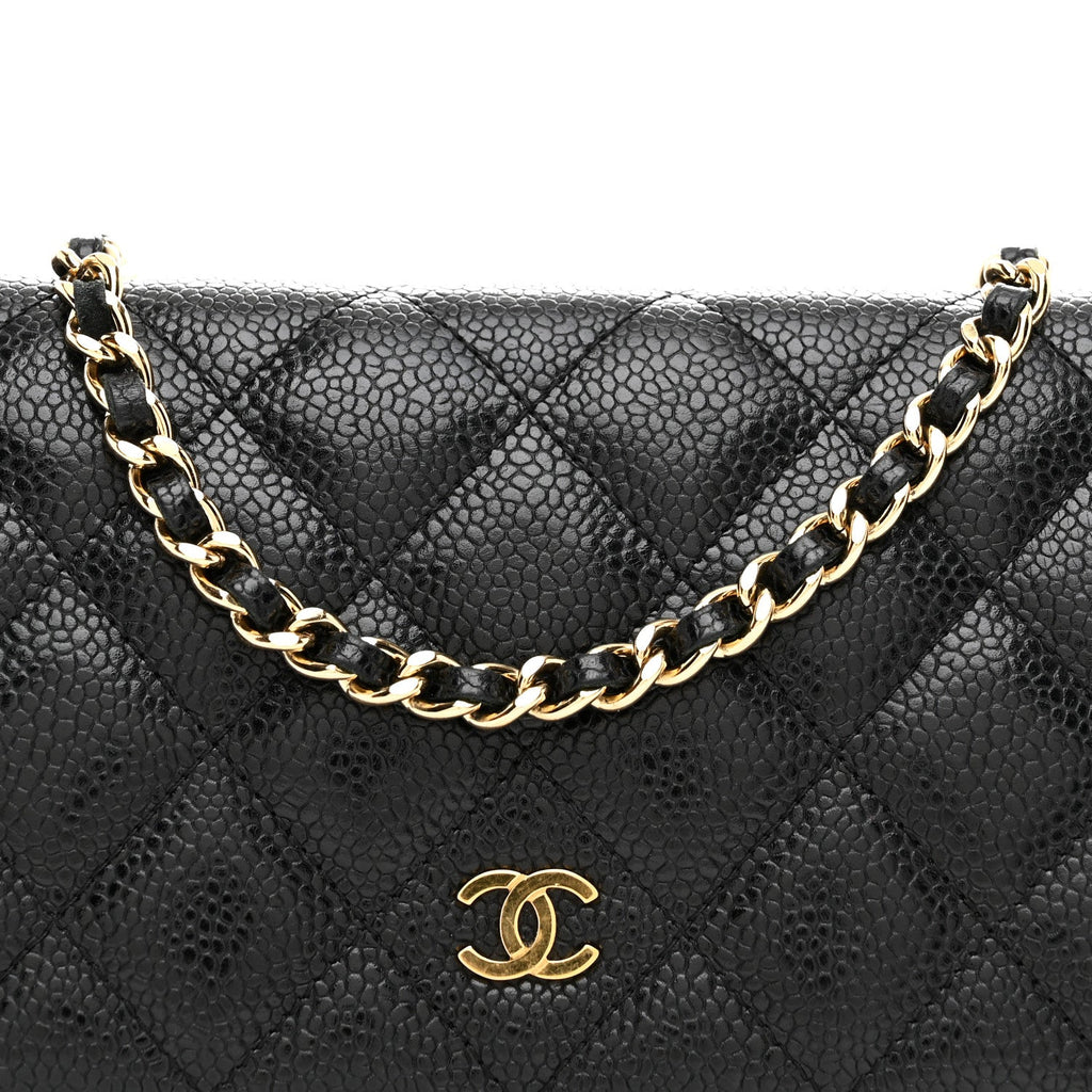 Chanel Caviar Quilted Wallet on Chain WOC Black