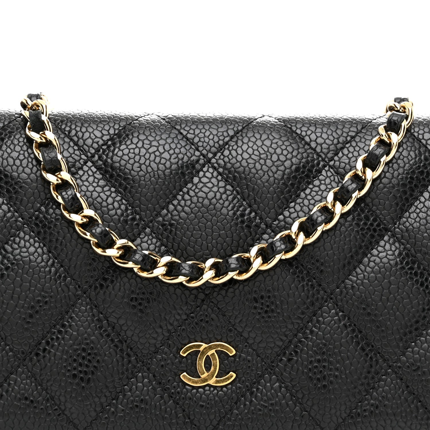 Chanel Caviar Quilted Wallet on Chain WOC Black
