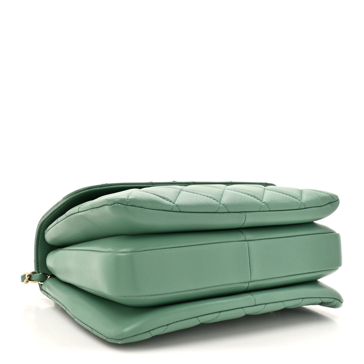 Chanel Lambskin Quilted Small Trendy CC Flap Dual Handle Bag Light Green