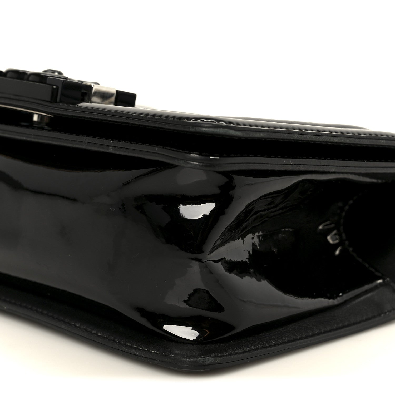 Chanel Patent Calfskin Quilted Small Boy Flap Plexiglass Black