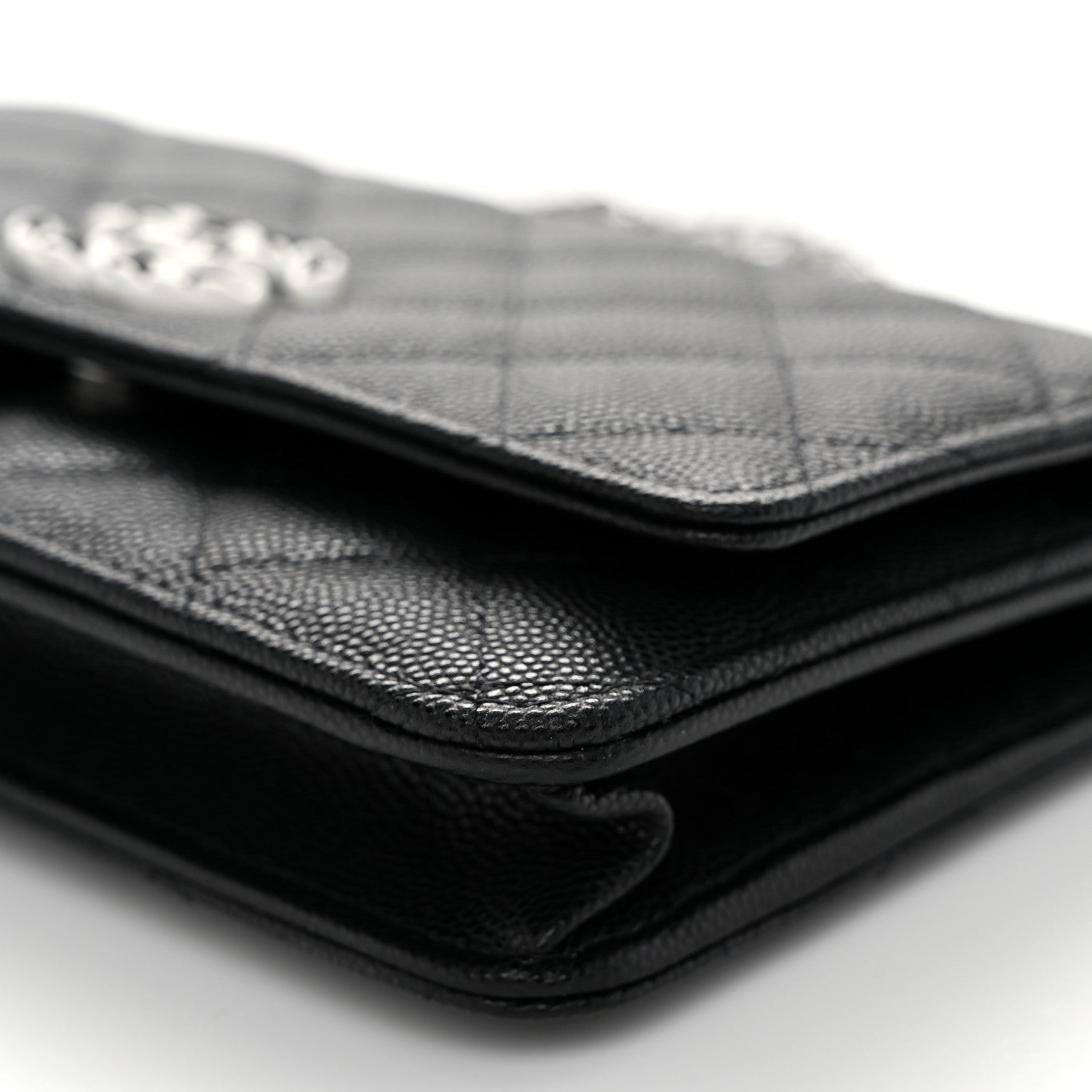 Chanel Caviar Quilted Chanel 19 Wallet On Chain WOC Black White
